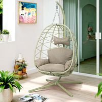 Fauteuil suspendu en rotin d'extérieur pliable, chaise nid d'œuf individuelle pour balcon, jardin, terrasse, mobilier de loisirs