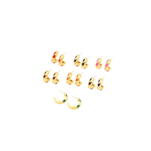 Orecchini irregolari in acciaio inossidabile con borchie color oro per gioielli da donna alla moda - Product Image 2