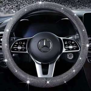 Cubierta de volante delantero de diamantes de imitación de cristal brillante accesorio Universal de coche PVC disponible varios colores para <span class=keywords><strong>Land</strong></span> <span class=keywords><strong>Cruiser</strong></span> Civic - Product Image 1