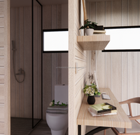 Maison préfabriquée en bois extensible portable de luxe moderne anti-sismique, structure en acier préfabriquée, villa mobile préfabriquée