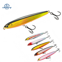 Leurre vibrant coulant CHEERY Long Cast en acier inoxydable, type crayon, pour la pêche au bar en eau douce et en eau de mer