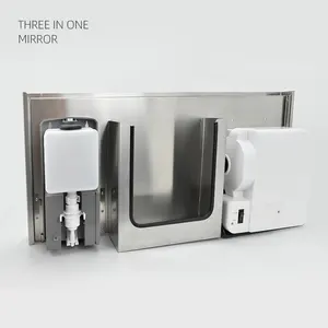 Đa Chức Năng 3-Trong-1 Gương Tủ Nhúng Giấu Hidden Mô Hộp Xà Phòng Dispenser Và Tự Động Máy Sấy Tay