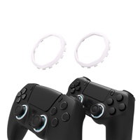 Bâtons octogonaux blancs redessinés avec anneaux d'accentuation pour EXtremeRate PS5 Luna Redesigned et pour PS4 Ghost Redesigned Shell
