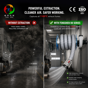 Enrouleur de <span class=keywords><strong>Tuyau</strong></span> en Acier FS-2008 Homologué CE ISO, Résistant à la Chaleur 1100°C, Extracteur d'Échappement Motorisé pour Grandes Garages de Véhicules, Garantie 1 An - Product Image 5