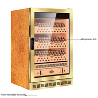 Humidor pour cigares personnalisable de 135 L, grand réfrigérateur à cigares avec compresseur, armoire thermostatée, capacité de 500 cigares avec éclairage LED