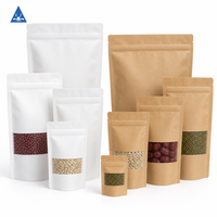 Sachet Doypack Personnalisé Imprimé Qualité Alimentaire avec Fenêtre Transparente et Fermeture Zip Refermable pour l'Emballage de Haricots Rouges, Haricots Adzuki et Céréales