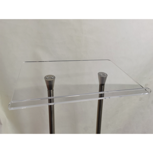 <span class=keywords><strong>Atril</strong></span> de Acrílico Transparente Personalizado con Doble Poste Metálico, Podio Minimalista para Iglesia, Aula, Sala de Conferencias, Boda - Product Image 5