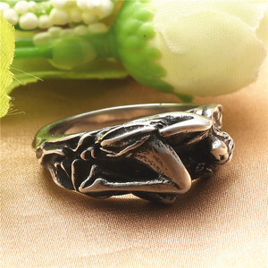 European American Style Animal Shape <b>Titanium</b> Steel <b>Ring</b> Retro Silver Women's Fashion Jewelry Gift - Product Image 1