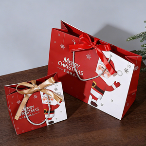 Bolsas <span class=keywords><strong>de</strong></span> Regalo <span class=keywords><strong>de</strong></span> Papel con Diseño Personalizado <span class=keywords><strong>de</strong></span> Papá Noel para Navidad, Bolsas <span class=keywords><strong>de</strong></span> Regalo <span class=keywords><strong>de</strong></span> Cartón Ecológicas y Festivas para Nochebuena - Product Image 2