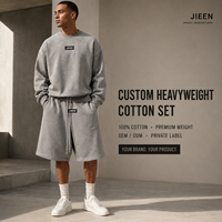 Ensemble sweat à capuche et short unisexe vierge 100 % coton épais, personnalisable, pour la vente en gros