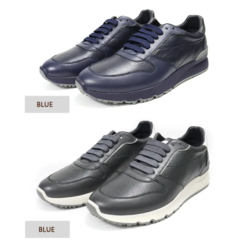 Factory wholesale luxury customized casual fashion gray leather sneakers for men