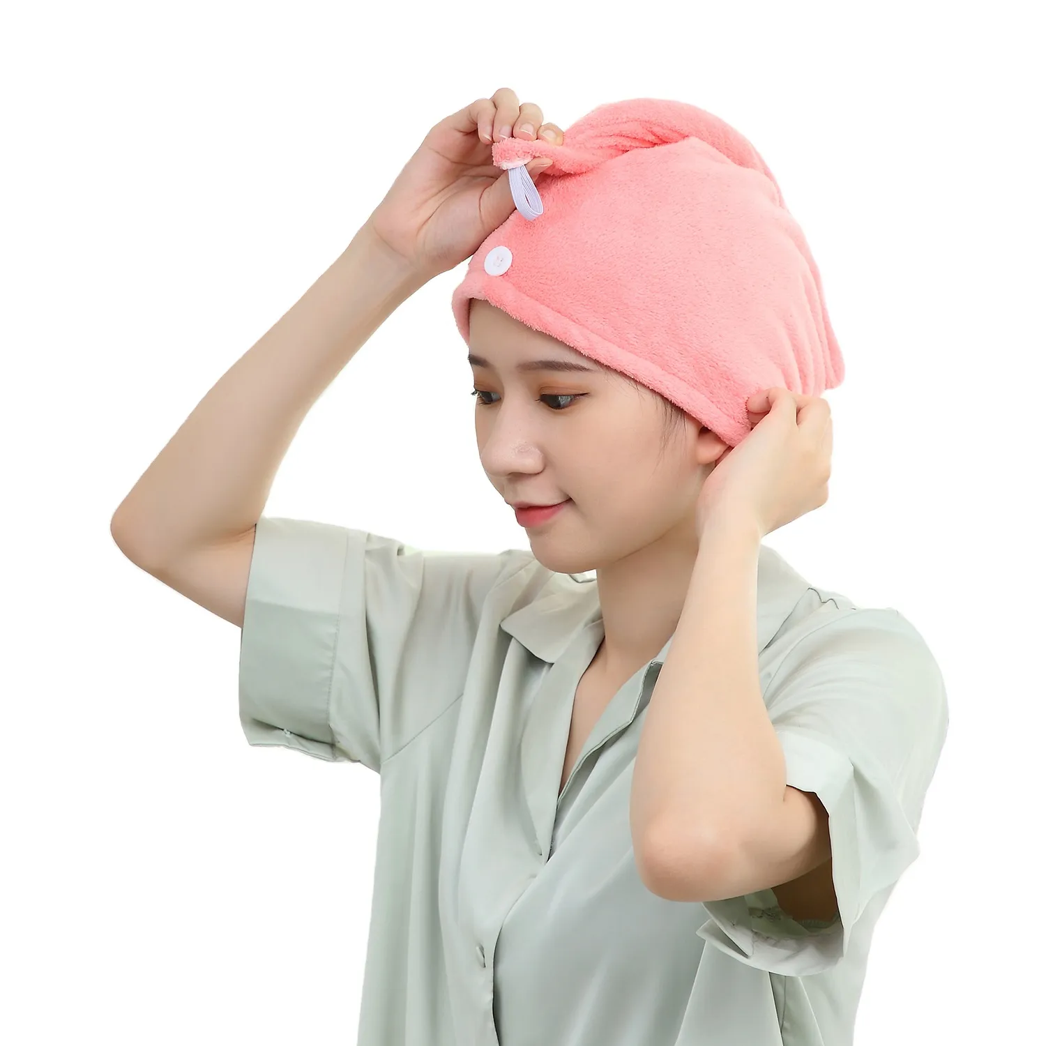 Bearfamily Strong Water Absorption Hair Drying Towel Soft Skin Friendly Quick Dry Microfiber Wrap Hat Towel