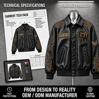 Blouson universitaire en cuir gaufré personnalisé pour homme, style rétro, motif flamme, streetwear, bomber, vente en gros, OEM, hiver