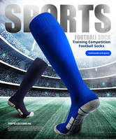 Chaussettes de football de haute qualité à compression, anti-humidité, hauteur genou, avec grip pour équipes sportives, entraînement athlétique et matchs de football