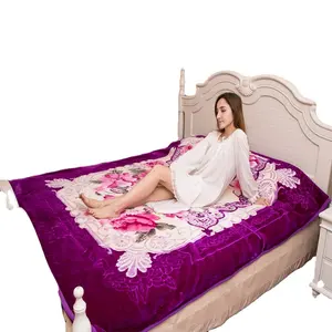 King Size 220x240 Super weich Beste Qualität Blumen vlies 100% Polyester Nerz geprägt Nerz Decken Lieferant China Hersteller