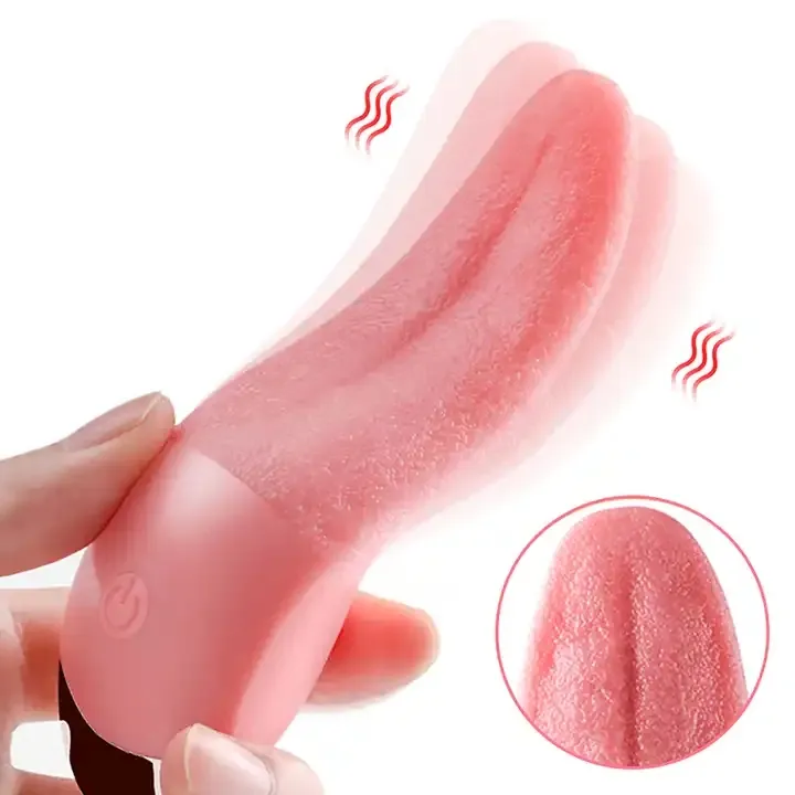 Fantasi Big Licking Thrusting Dual Vibrator g-spot stimulasi Wanita mainan seks produk dewasa Oral Lick lidah Vibrator