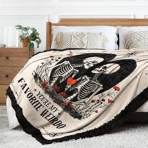 Độc đáo Gothic Bộ Xương vài chăn, 'bạn là món quà kỳ lạ yêu thích của tôi' cho cặp vợ chồng, đính hôn kỷ niệm ngày cưới hiện tại - Product Image 2