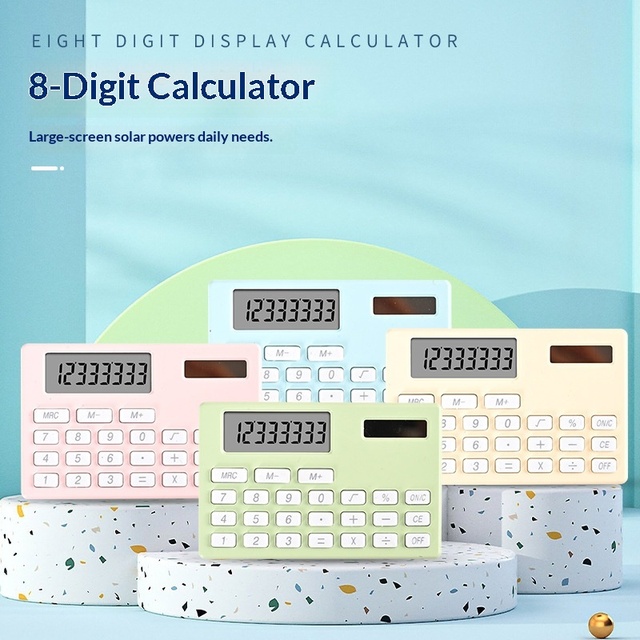 Cross-border Wholesale Mini Solar Plastic Computer High-value Children's Gift Ultra-thin Portable Calculator