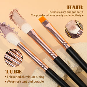 Nouveauté, pinceaux de maquillage de luxe multifonctionnels noirs personnalisés de <span class=keywords><strong>bonne</strong></span> qualité, pinceaux pour les <span class=keywords><strong>yeux</strong></span> et le visage en bois, logo personnalisé, avec un barillet - Product Image 4