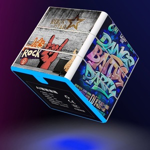 Loa không dây hình khối sáng tạo với đèn nhiều màu sắc, Loa siêu trầm mini cầm tay có khe cắm thẻ - Product Image 1