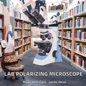 กล้องจุลทรรศน์โพลาไรซ์แบบสองตา รุ่น APM-10B พร้อมไฟ LED กำลังขยาย 10X/100x สำหรับการวิเคราะห์หินและชิ้นส่วนบาง - Product Image 2