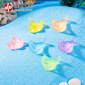 Adorno de resina Dp con forma de manta raya, decoración para mini acuario, accesorio artesanal de estilo caricatura para pecera, paisaje marino - Product Image 5