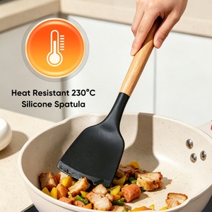 Wholesale 19Pcs Food Grade Silicone Cooking Utensils Set with Wood Handles Non-Stick & Non-Slip Turner Soup Ladle Kit <b>Holder</b> - Product Image 3