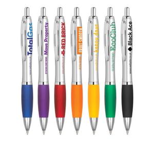 Stylos à bille imprimés en gros à faible MOQ, bon marché, de haute qualité, promotionnels, rétractables, en plastique, avec logo personnalisé - Product Image 3