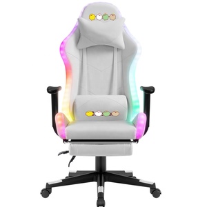 Silla de Juego Ergonómica de Oficina Ejecutiva de Cuero Sintético con Reposapiés, Silla de Juego RGB con Cojín Grueso Popular de <span class=keywords><strong>Bosnia</strong></span> - Product Image 1