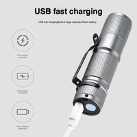 Lampe torche tactique miniature de poche XPE à 3 modes, zoom, rechargeable par USB, étanche, mise au point réglable, LED portable, urgence