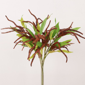 Flores Artificiales de Salvia de 3 Ramas, de Plástico y Seda, de Alta Simulación, para Decoración de Bodas y Hogar - Product Image 1