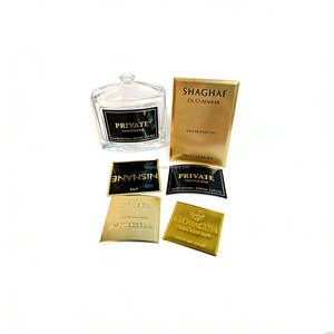 Logo adhésif étanche personnalisé étiquettes d'emballage de parfum de luxe holographique découpé à l'emporte-pièce estampage or couleur clair - Product Image 6