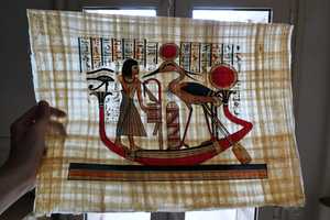 Yadawee Scarab Papyrus Painting Customized <b>Pattern</b> & Shape <b>Paper</b> Wall Art for Home Office Wedding Decoration & Gift Bulk Export - Product Image 4