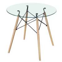 Table de salle à manger rectangulaire nordique en MDF avec plateau et pieds en bois, vente chaude, directement de l'usine