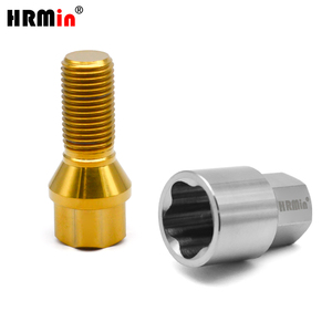Vis de roue <span class=keywords><strong>antivol</strong></span> HRmin couleur or, en titane Gr.5 Ti-6Al-4V, M14x1.5x28mm avec clé en titane - Product Image 3
