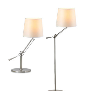 Qiaoqing Floor Lamp Led <b>Light</b> Source Swing Arm Fabric Shade Modern Minimalist Design For Living Room Bedroom Study Reading - Product Image 5