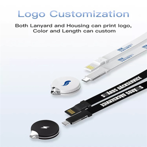 Nylon Braided 3 in 1 USB Type-C Lanyard Phone <b>Charging</b> <b>Cable</b> with Custom Logo-Portable Strap - Product Image 6