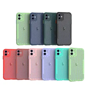 Mesh Hollow Heat Dissipating Mobile Phone CaseためiPhone 11 Silicone TPU Soft Shell Back CoverためiPhone x xs最大