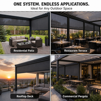 Persianas Enrollables Motorizadas Manuales para Ventanas, Persianas Enrollables para Exteriores, Impermeables, Resistentes al Viento, con Protección Solar, para Patio