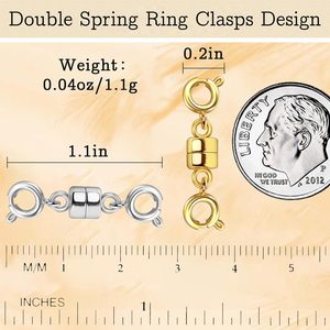 Qulltk Double <b>Magnetic</b> Necklace <b>Clasps</b> And Closures K Gold And Silver Bracelet Extender Jewelry <b>Clasps</b> Converters For DIY Jewelr - Product Image 2