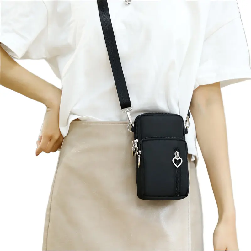 zipper cellphone holder slingbag crossbody shoulder sling wallet sport arm wrist smartphone cell phone pouch bag for women men