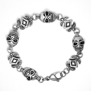 Skull Bracelet For Men <b>Titanium</b> Steel <b>Chain</b> Geometric Pattern Party Jewelry CE506 - Product Image 5