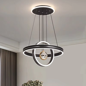 Le lustre lumineux tricolore de luxe 2025 avec un design de pomme en cristal rond convient à la salle à manger et au salon - Product Image 3