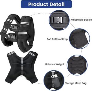 Gilet Tattico Regolabile e Staccabile per Corsa, Allenamento Sportivo e Fitness con Pesi - Product Image 5