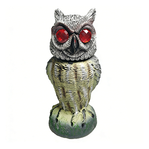 Hibou de chasse réaliste à tête rotative avec son, leurre d'hibou - Répulsif antiparasitaire de jardin, effaroucheur d'oiseaux en plastique PE, style campagnard - Product Image 2
