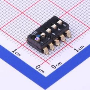 TO-05 DIP Switch SMD-10P,6.3x12.7mm Switch Flat Toggle, Raised Type 5 2.54mm Black - Product Image 1