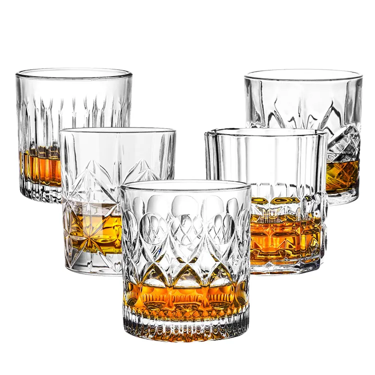 Vasos de whisky sin plomo, cristal directo de fábrica de 24 especificaciones para Bar, vasos de whisky de roca basculante de alta calidad, venta al por mayor