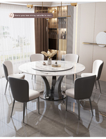 Ensemble de table à manger moderne de luxe italienne, fabrication directe, 6 chaises, extensible, hauteur réglable, pieds en acier inoxydable, pour la maison ou le bureau