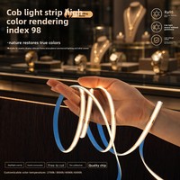 Bande LED COB à spectre complet 24V, barre lumineuse douce pour halls, adhésive, haute luminosité, auto-adhésive, longues bandes linéaires