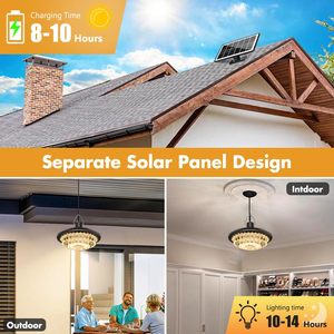Lámpara Colgante LED Solar Pequeña de 5W para Interiores/Exteriores, IP65 Impermeable, con Sensor de Movimiento, Control Remoto y Batería Recargable - Product Image 3